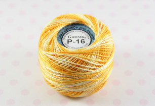 Пряжа Ирис меланж 100% хлопок 10г 82м Р-16 т.желтый-бл.желтый